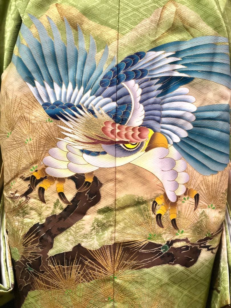 七五三 5歳　男の子　抹茶色　羽織　着物　袴　セット 753 5才　五歳　男児