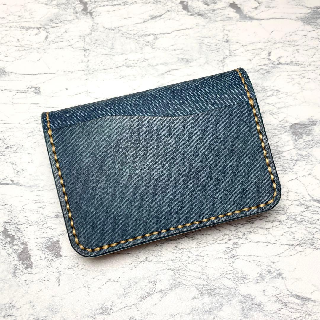 本革 ミニ財布 瀬戸内レザー コンパクト財布 青 小さい財布 メンズ レディース