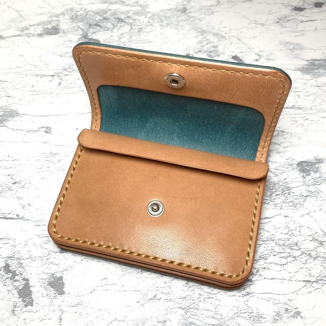 本革 ミニ財布 瀬戸内レザー コンパクト財布 青 小さい財布 メンズ レディース