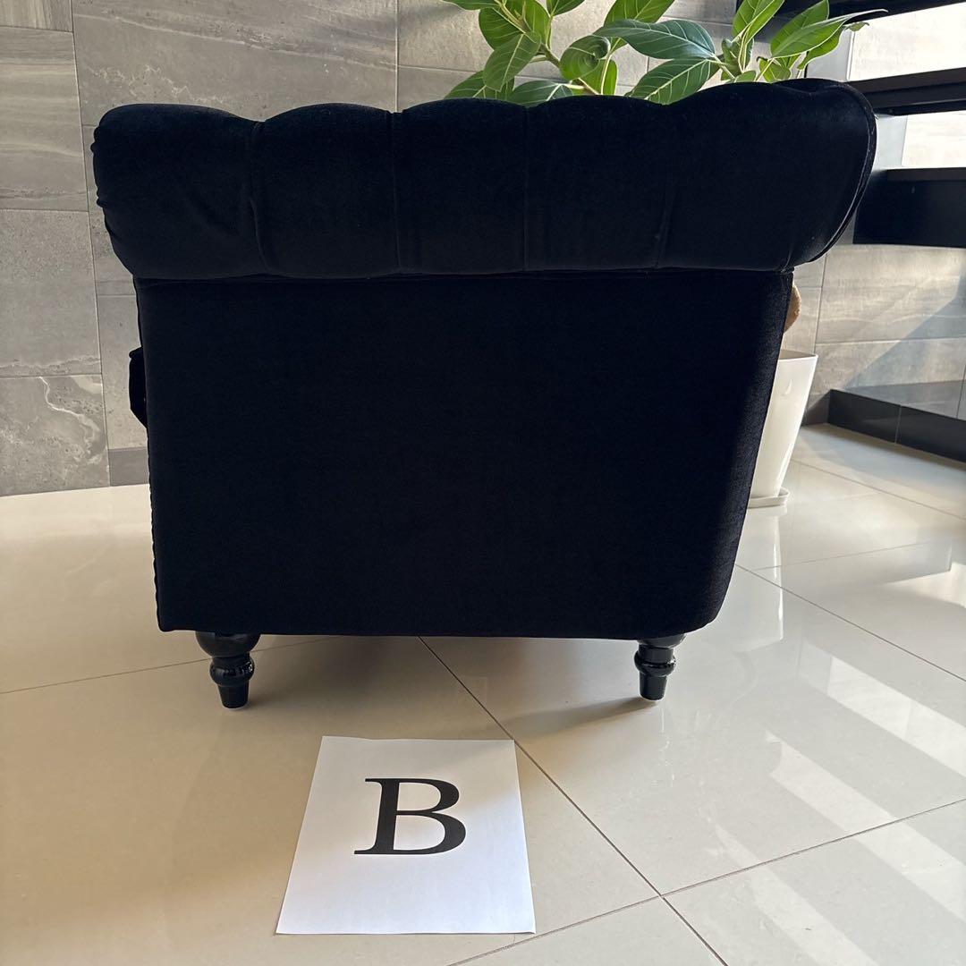 値引しましたBチェスターフィールド英国風アンティーク 一人掛ソファー /ブラック