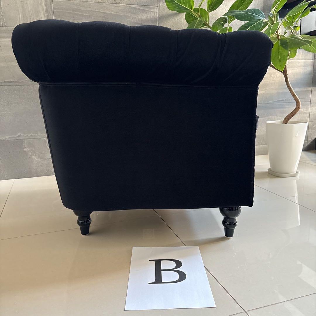 値引しましたBチェスターフィールド英国風アンティーク 一人掛ソファー /ブラック