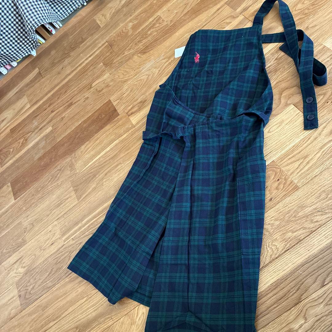 未使用タグ付き ラルフローレン ブラックウォッチエプロン 綿100