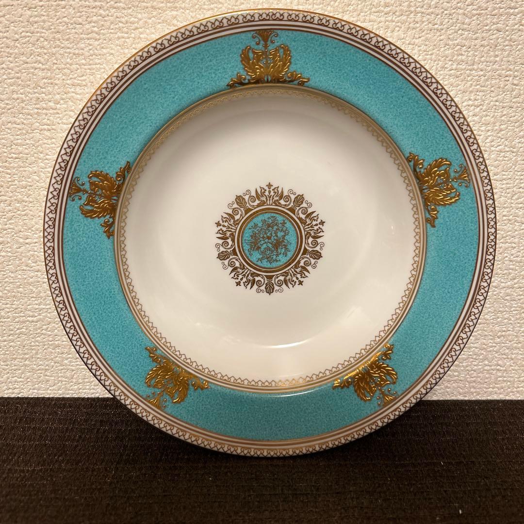 ウェッジウッド　コロンビア　パウダーターコイズ　スーププレート　ディナー