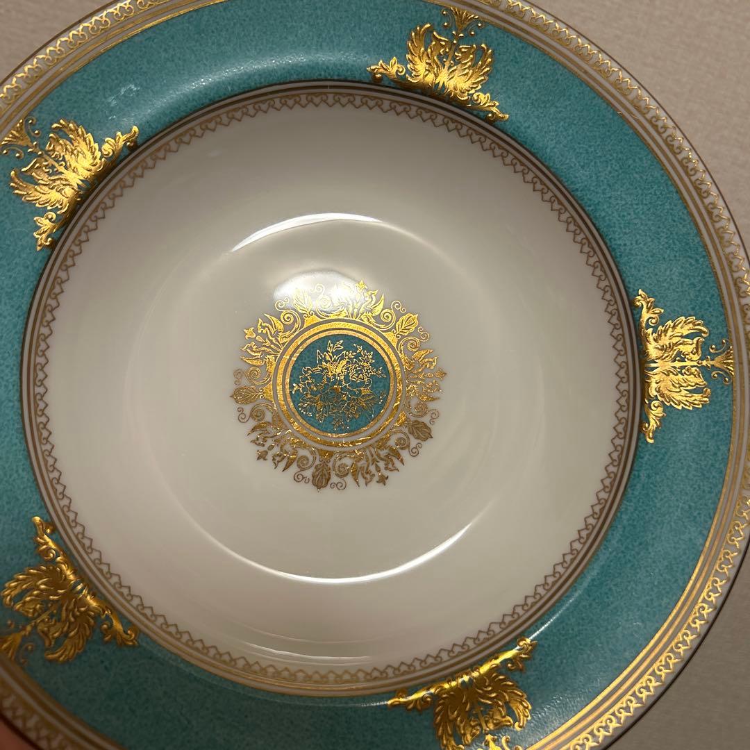 ウェッジウッド　コロンビア　パウダーターコイズ　スーププレート　ディナー