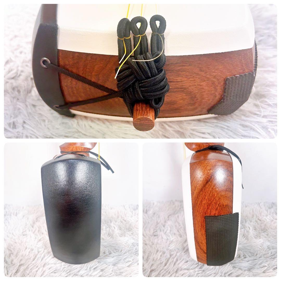 【希少】津軽三味線　花梨材　太棹　東さわり　合皮　皮破れなし