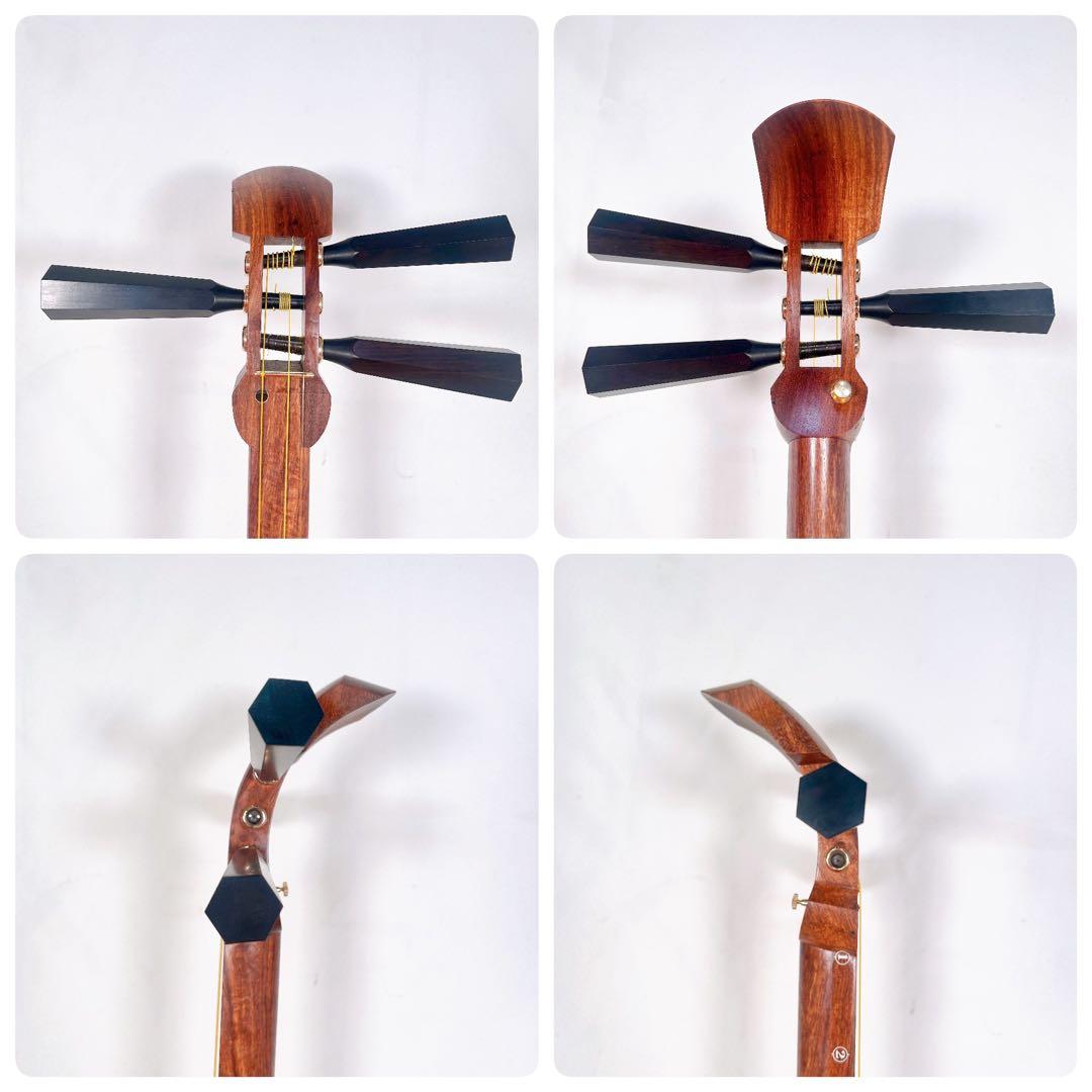 【希少】津軽三味線　花梨材　太棹　東さわり　合皮　皮破れなし