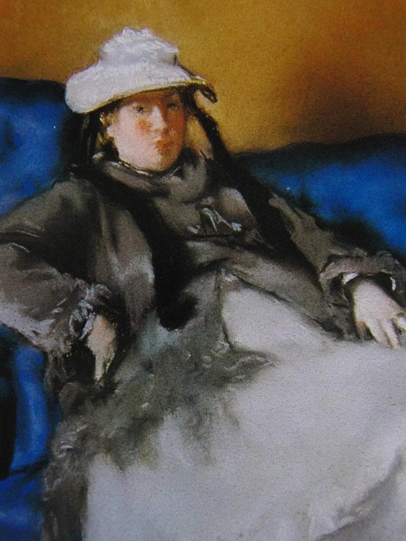 エドゥアール・マネ、【青い長椅子にすわるマネ夫人】、希少な額装用画集より