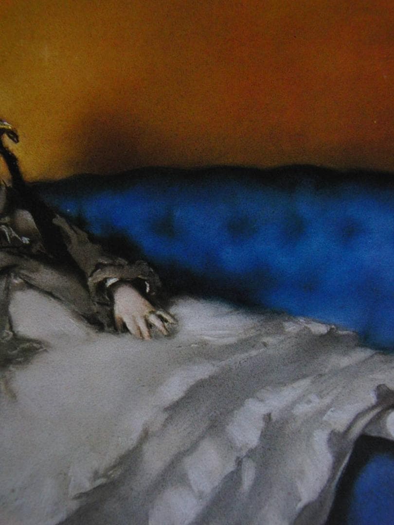 エドゥアール・マネ、【青い長椅子にすわるマネ夫人】、希少な額装用画集より