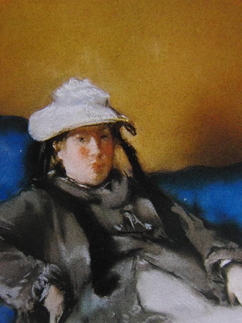 エドゥアール・マネ、【青い長椅子にすわるマネ夫人】、希少な額装用画集より