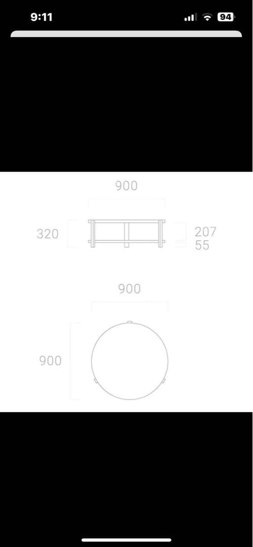 円形ガラステーブル 900mm