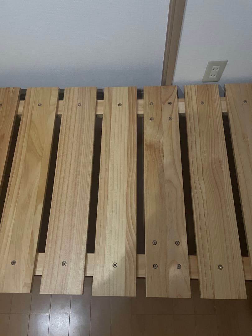 【梱包済】エムール　高さが変えられる すのこ ベッド 80×185cm