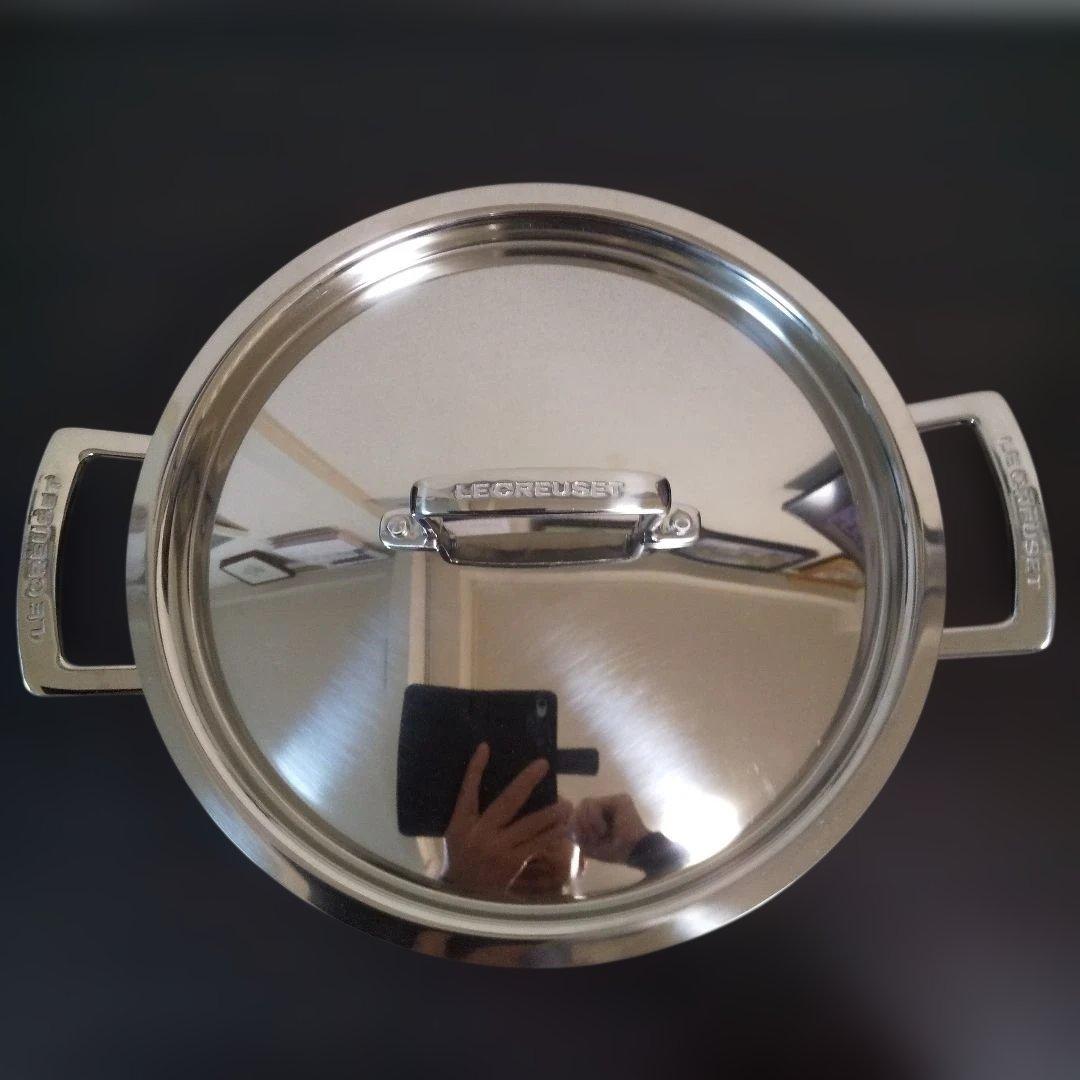 LE CREUSET ル・クルーゼ ステンレス蓋付き両手鍋 6L