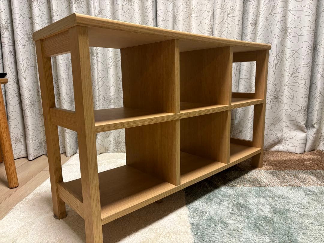 木目調間仕切りラック　ナチュラル