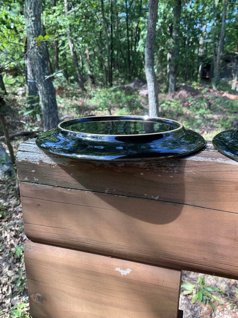 Denby デンビー黒、藍〜白のグラデーション皿4枚セット英国製