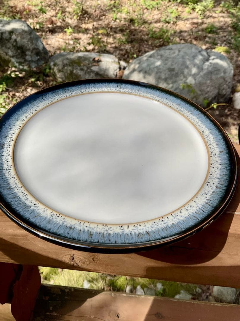 Denby デンビー黒、藍〜白のグラデーション皿4枚セット英国製