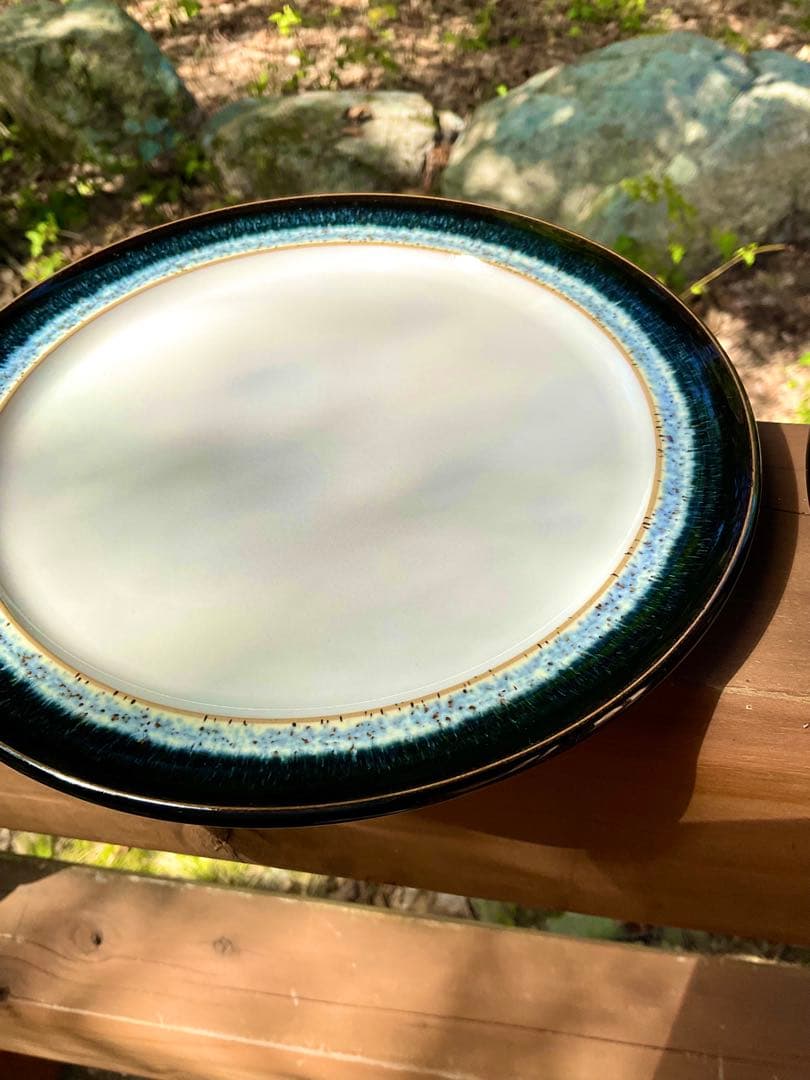 Denby デンビー黒、藍〜白のグラデーション皿4枚セット英国製