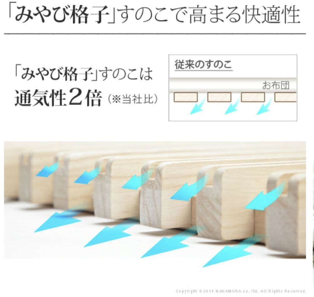 AIR RAISE エアレイズ Sサイズ すのこベッド　みやび格子