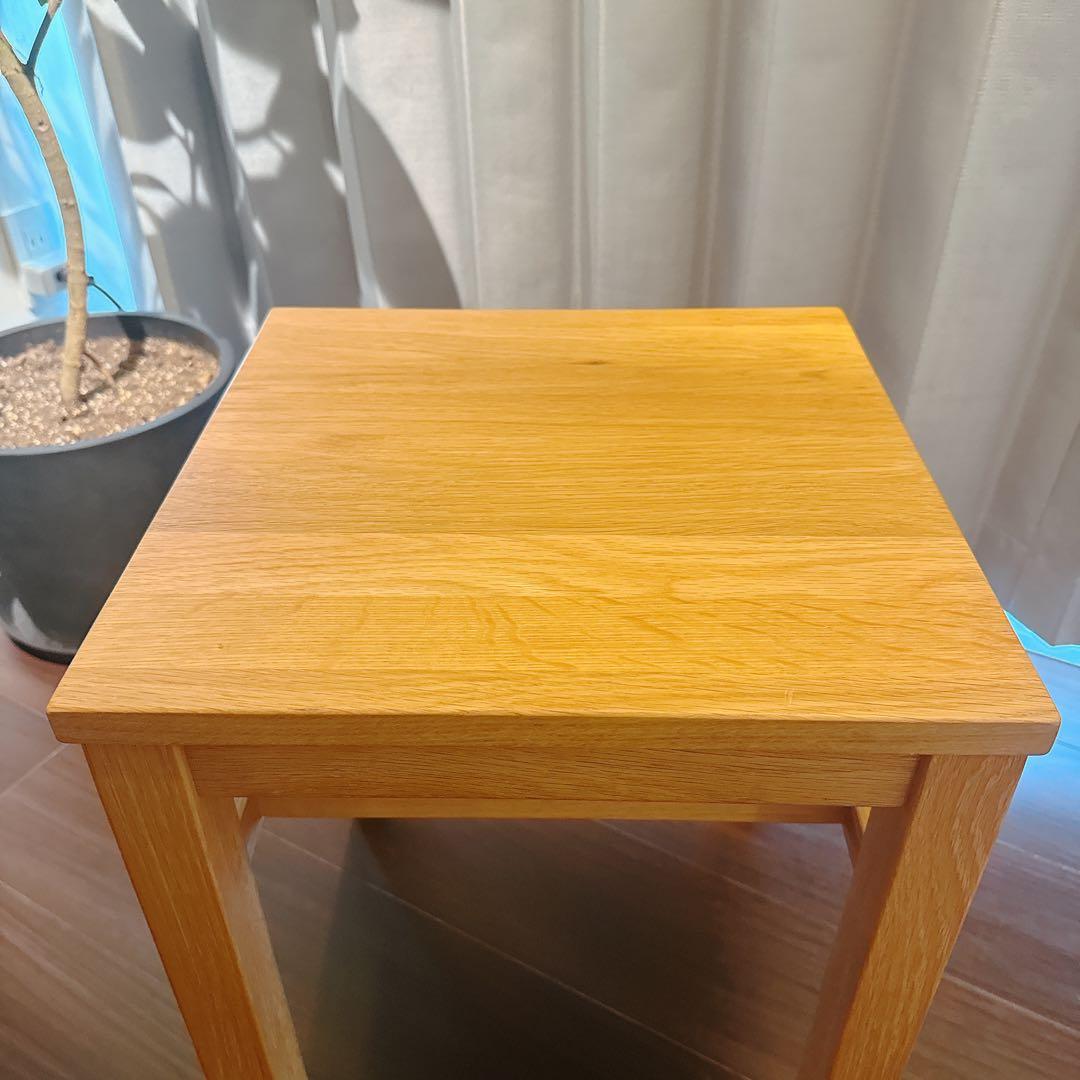 無印良品 MUJI 木製サイドテーブルベンチ オーク 天然木 無垢材 スツール