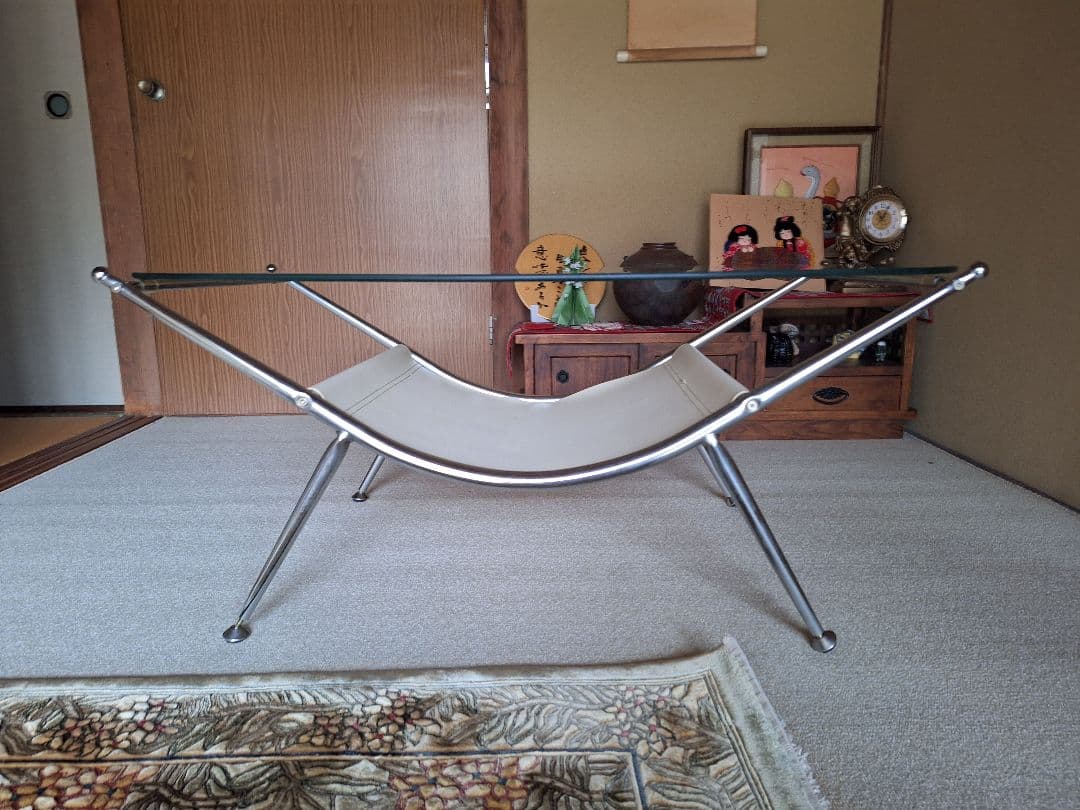 北欧レトロ ミッドセンチュリー ガラステーブル センターテーブル