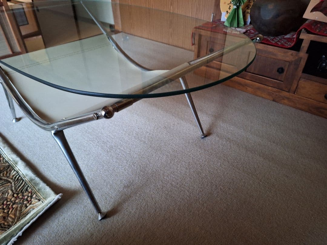 北欧レトロ ミッドセンチュリー ガラステーブル センターテーブル