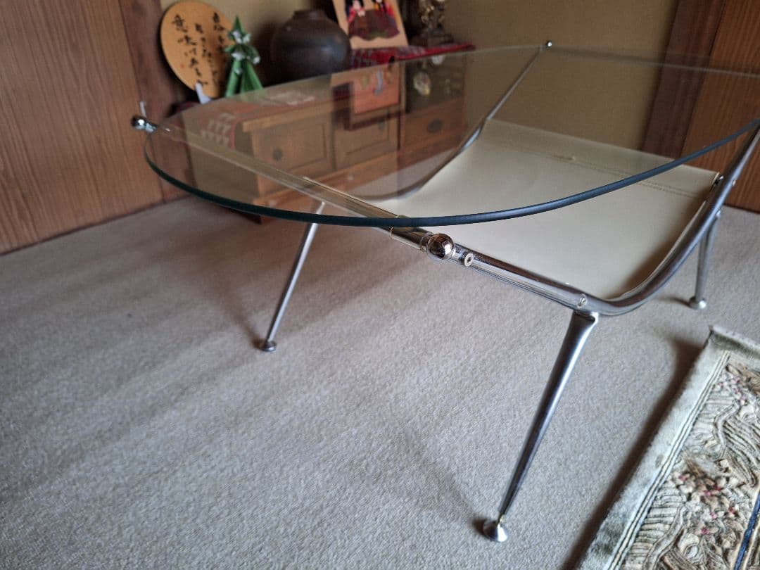 北欧レトロ ミッドセンチュリー ガラステーブル センターテーブル