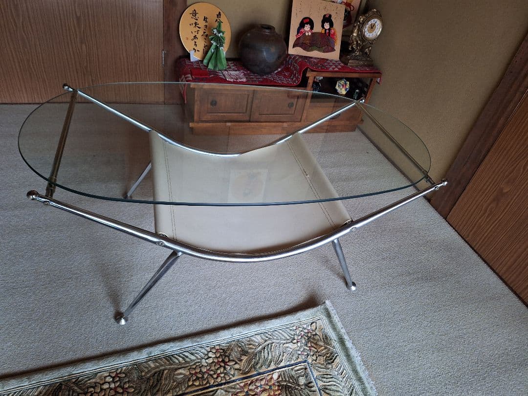 北欧レトロ ミッドセンチュリー ガラステーブル センターテーブル