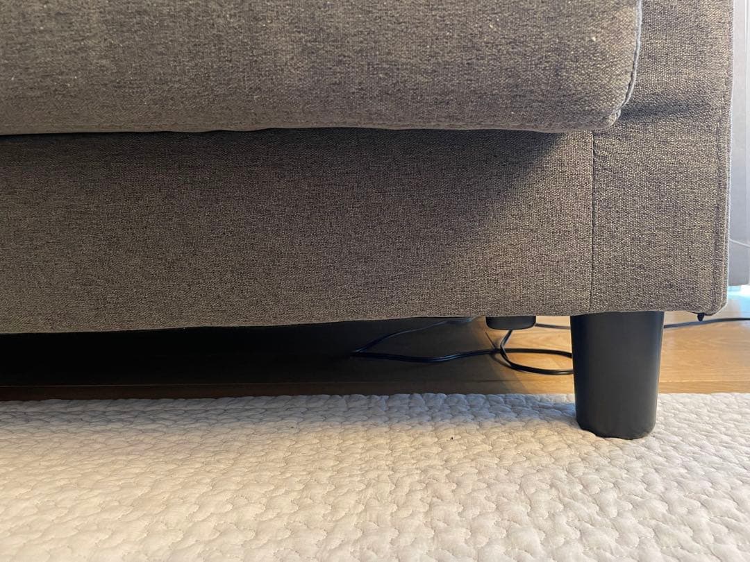【引き取り限定】グレーのL字型ファブリックソファ