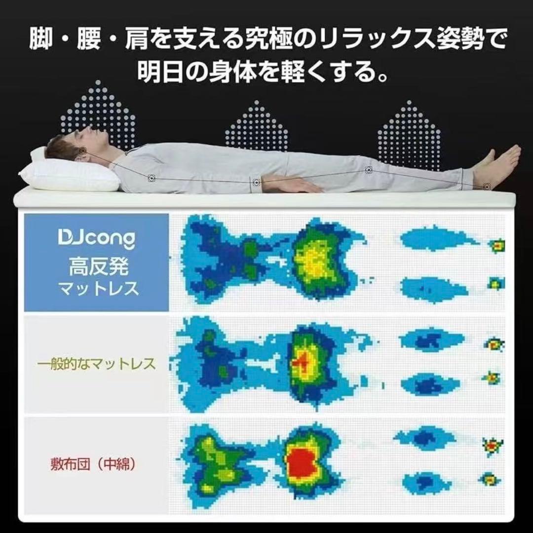 【新品】　マットレス　トッパー　ダブル　2個セット　白　高反発　硬め　快眠