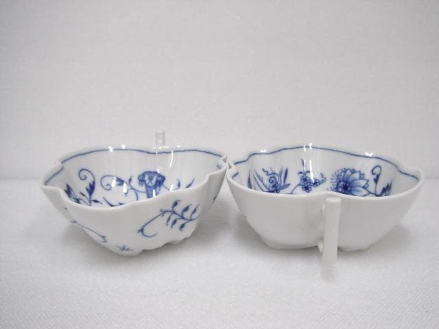 204/未使用品マイセン ブルーオニオン リーフディッシュ プレート 4点セット