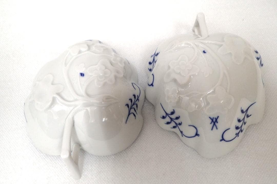 204/未使用品マイセン ブルーオニオン リーフディッシュ プレート 4点セット