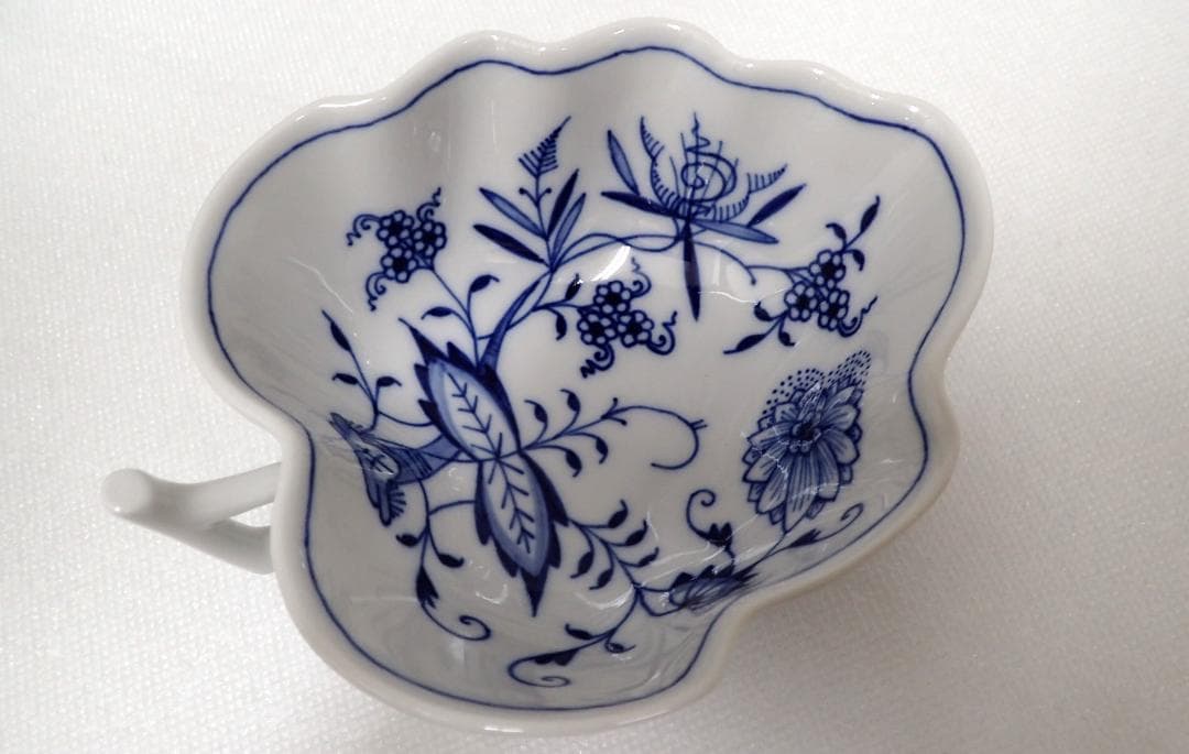 204/未使用品マイセン ブルーオニオン リーフディッシュ プレート 4点セット