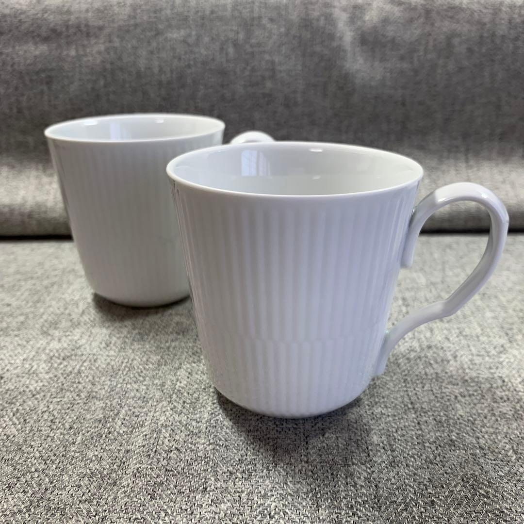 ホワイトフルーテッド　マグカップ　ボウル　ホワイトシグネチャー　プレート　ペア