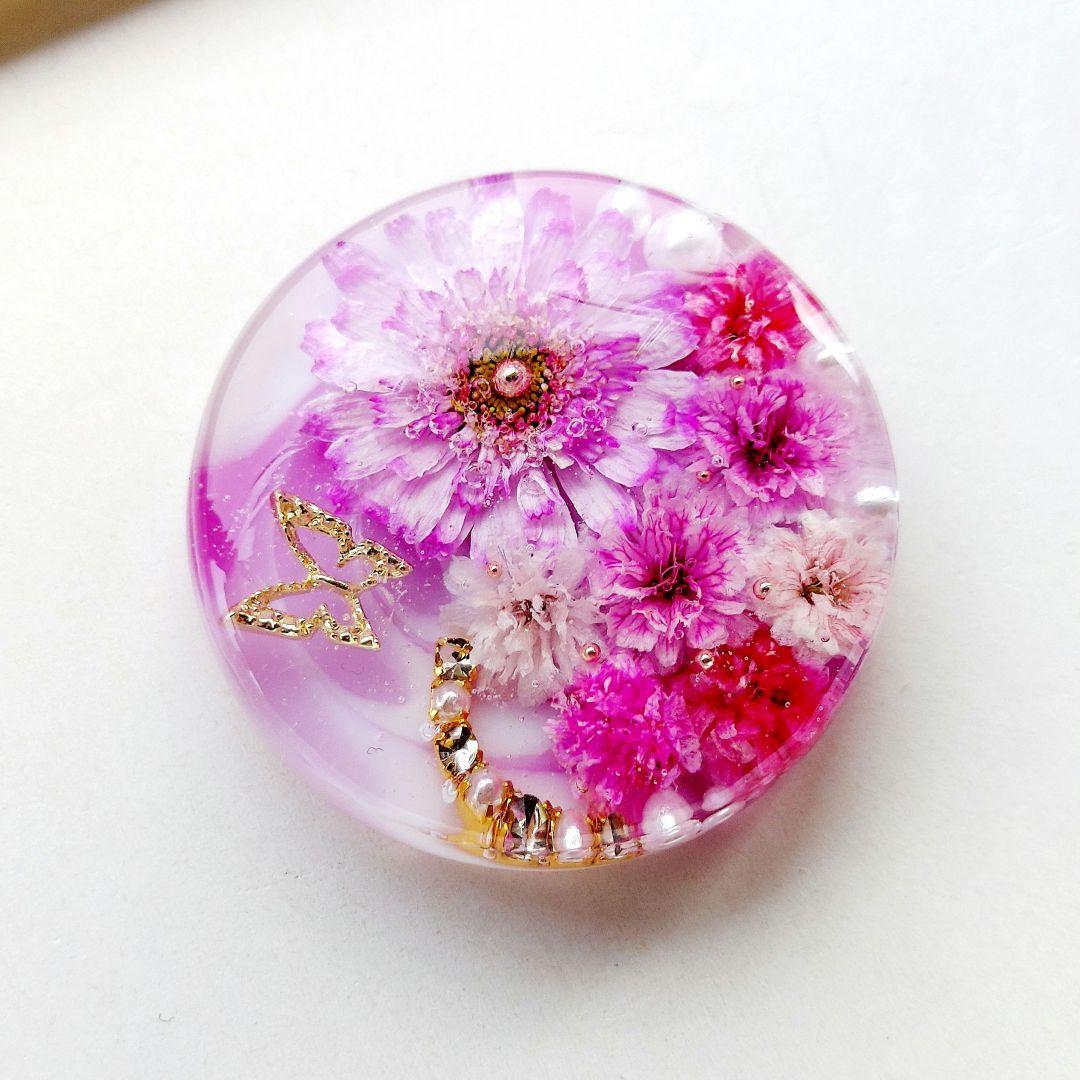 【1494】レジン　マトリカリア　ヘアゴム　ポニーフック　ブロ―チ　ハンドメイド