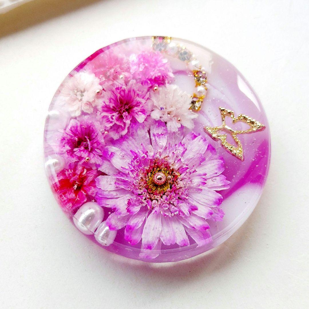 【1494】レジン　マトリカリア　ヘアゴム　ポニーフック　ブロ―チ　ハンドメイド