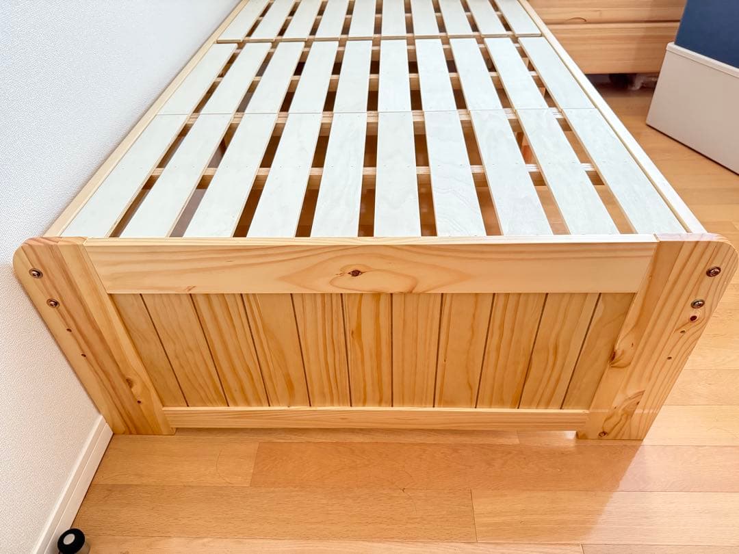 【ニトリ すのこベッドフレーム】 シングル 木製 ナチュラルウッド ３段階調節
