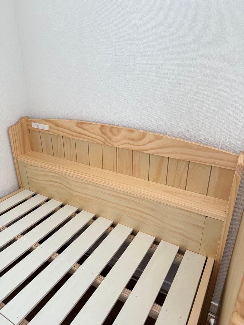 【ニトリ すのこベッドフレーム】 シングル 木製 ナチュラルウッド ３段階調節