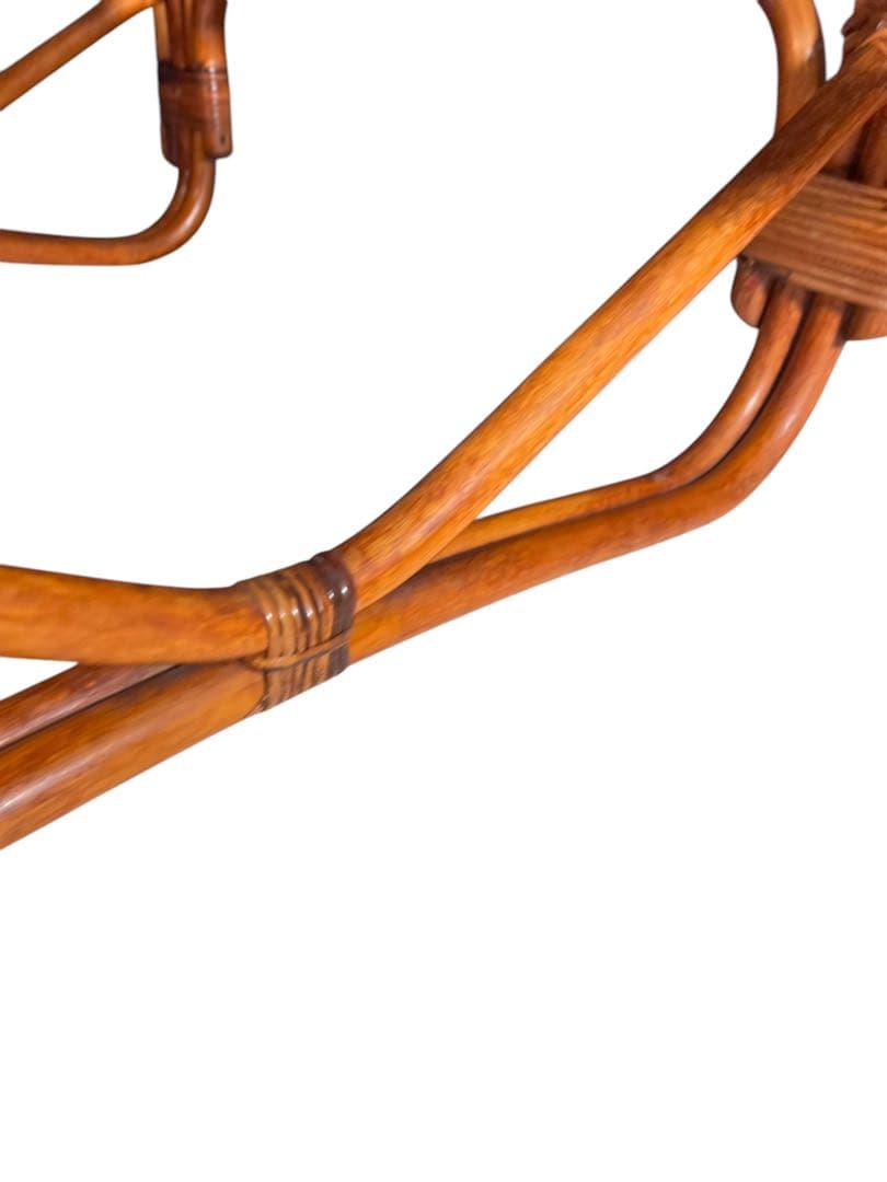 HR117 ラタン　籐　ガラステーブル　ジャパニーズモダン