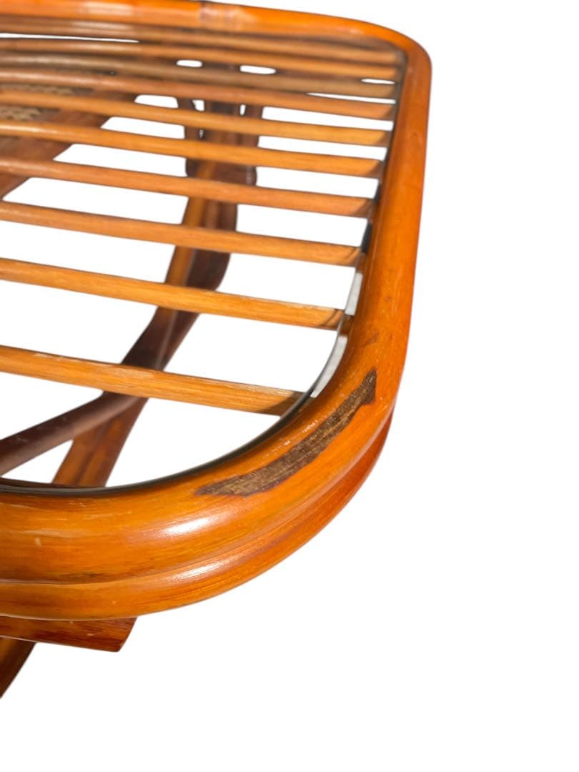 HR117 ラタン　籐　ガラステーブル　ジャパニーズモダン