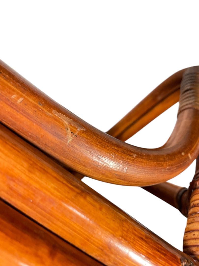 HR117 ラタン　籐　ガラステーブル　ジャパニーズモダン