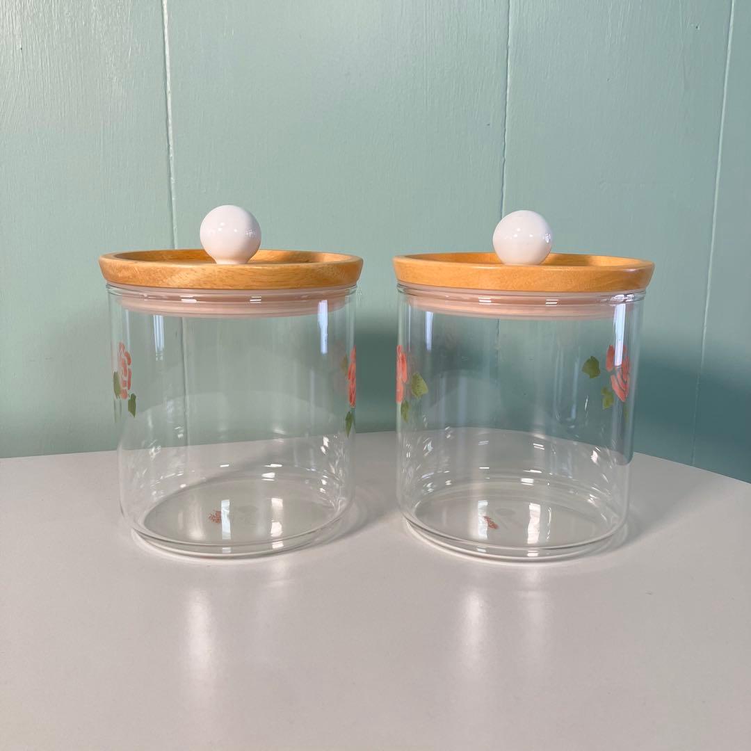 【希少✨】マニーローズ　ガラスキャニスター 2個セット♪