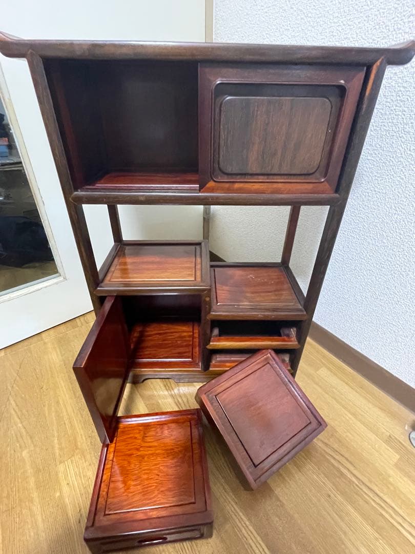 唐木家具　花梨　茶棚　飾り棚