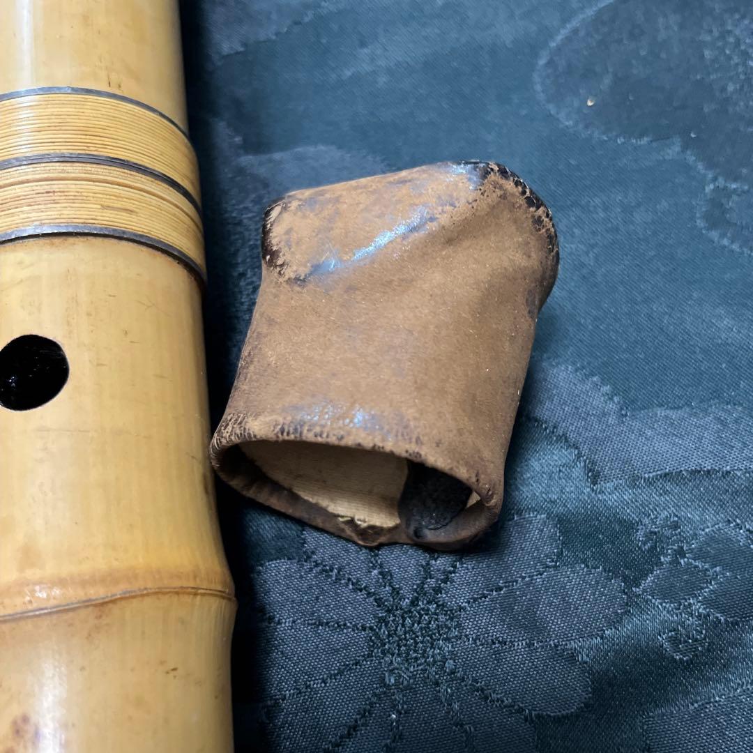 尺八 琴古流 在銘 3印 籐巻銀三線 中継ぎ固定割安 音出し確認済み