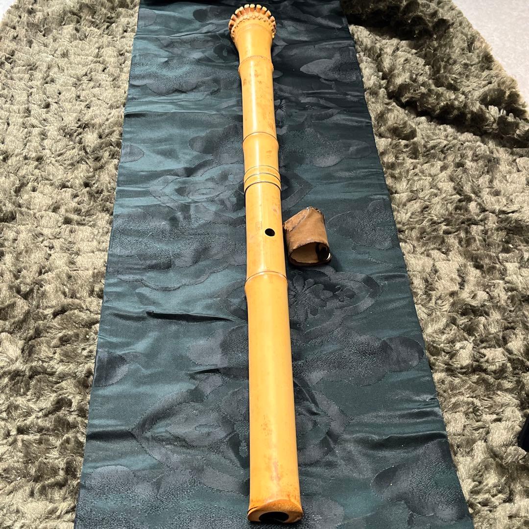 尺八 琴古流 在銘 3印 籐巻銀三線 中継ぎ固定割安 音出し確認済み