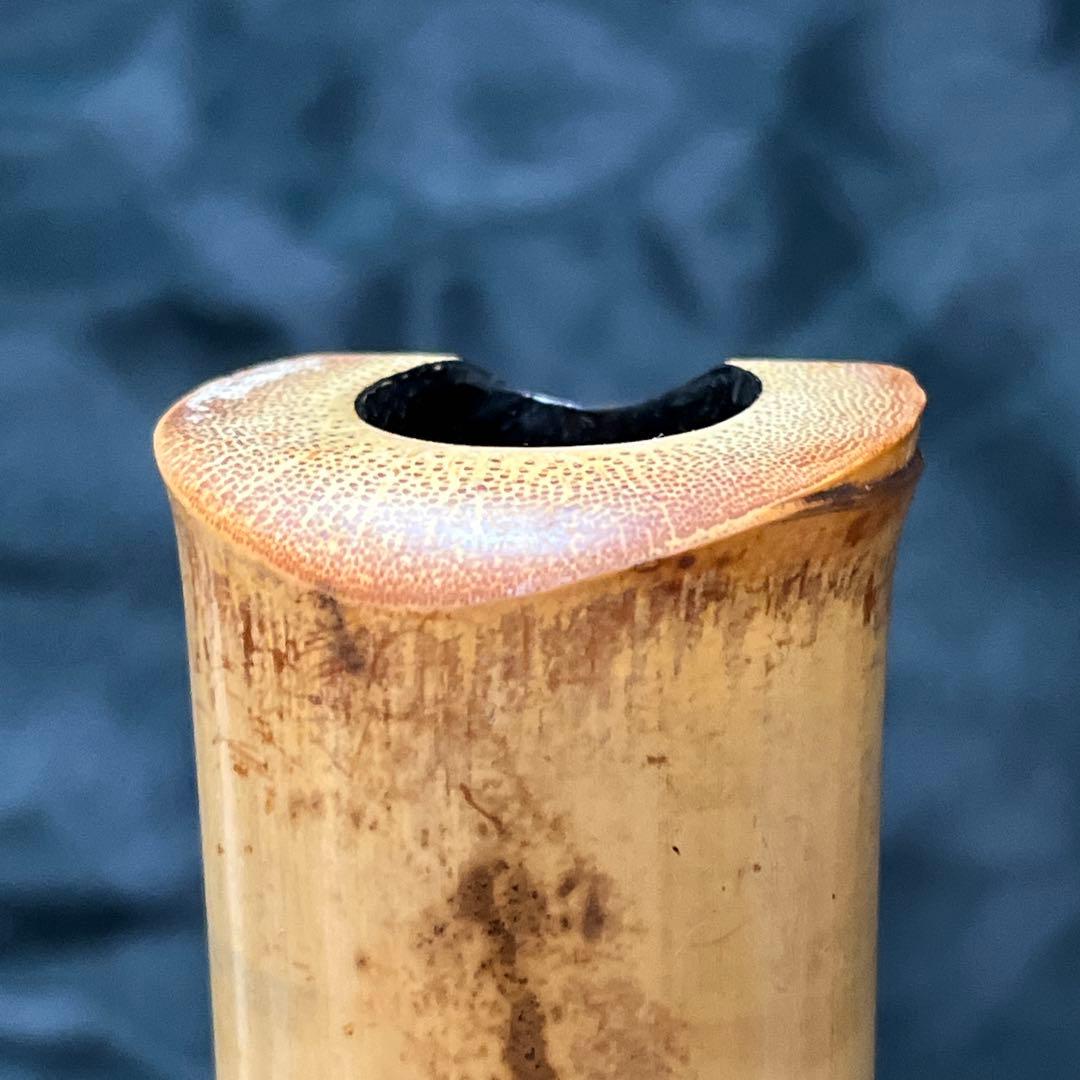 尺八 琴古流 在銘 3印 籐巻銀三線 中継ぎ固定割安 音出し確認済み