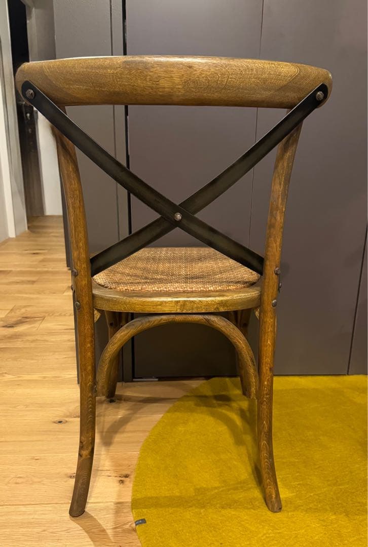 ベントウッド クロスバックチェア 木×籐 関家具 1脚