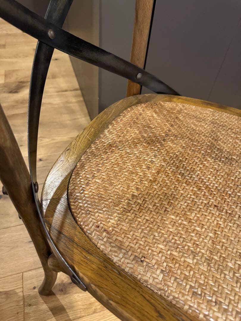 ベントウッド クロスバックチェア 木×籐 関家具 1脚
