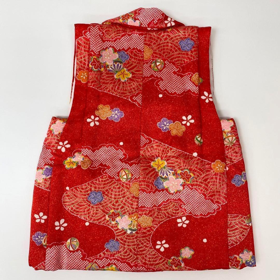 【着物と帯 時流】195ys◆3才女の子着物&被布コート+長襦袢バッグセット美品