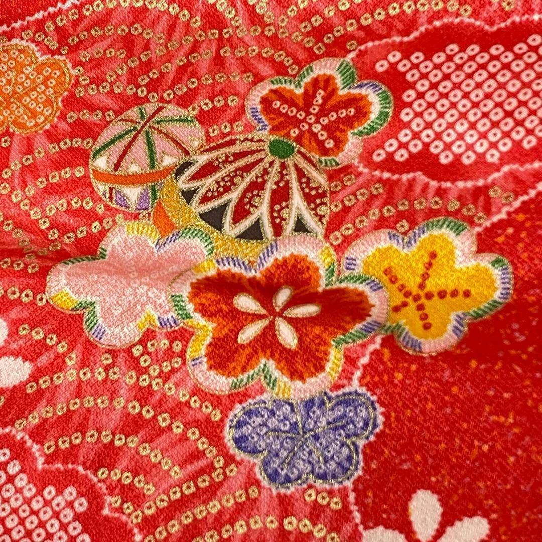 【着物と帯 時流】195ys◆3才女の子着物&被布コート+長襦袢バッグセット美品