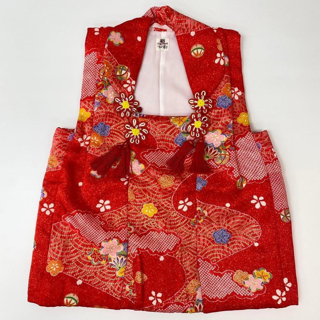 【着物と帯 時流】195ys◆3才女の子着物&被布コート+長襦袢バッグセット美品