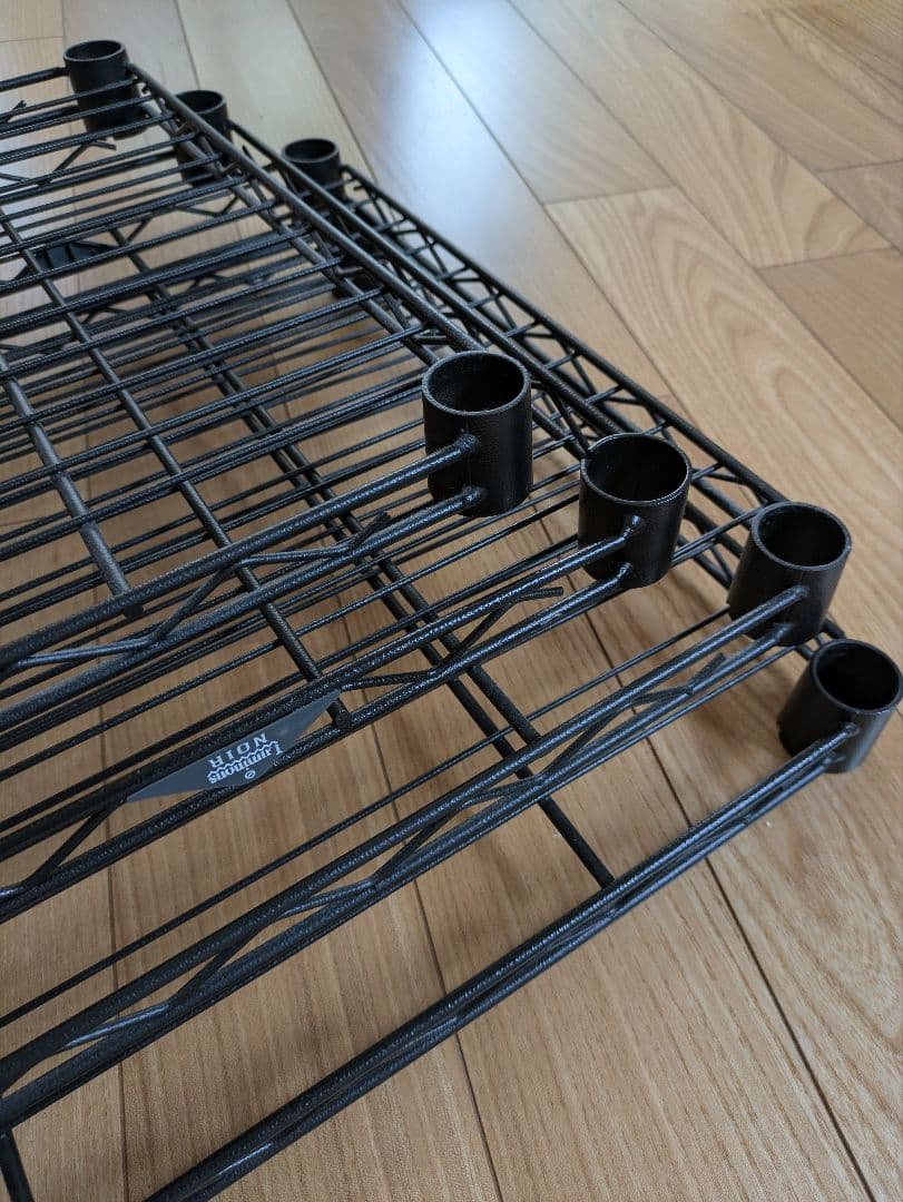 ドウシシャ　ルミネスノワールフリーラック　4段　ブラック　オプション3点付き